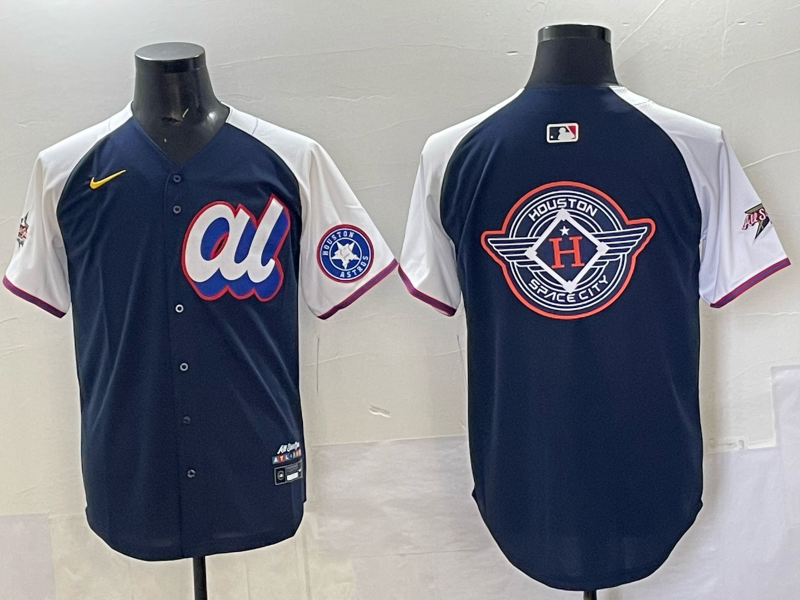 Men 2025 Houston Astros blank Blue All star Nike MLB Jersey 004->cleveland indians->MLB Jersey
